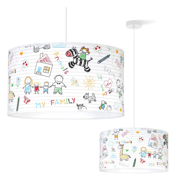 Obniżka ceny Lampa wisząca sufitowa żyrandol dziecięcy z abażurem KIDS kolorowy do sypialni pokoju